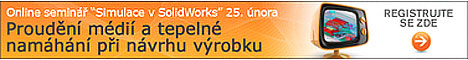 Pozvánka na internetový seminář Simulace proudění v SolidWorks. Termín: 25.2.2010 v 10:00