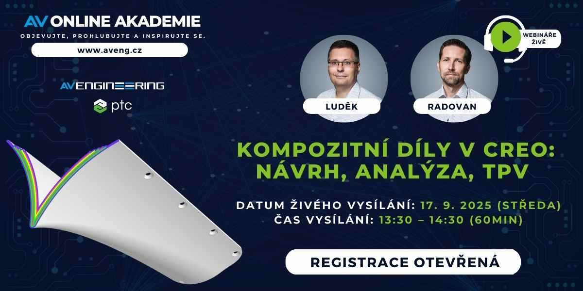 Webinář - Kompozitní díly v Creo: návrh, analýza, TPV