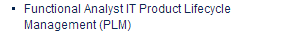 Functional Analyst IT Product Lifecycle Management (PLM)
