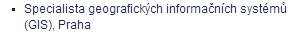Specialista geografických informačních systémů (GIS), Praha