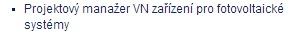 Projektový manažer VN zařízení pro fotovoltaické systémy
