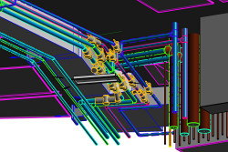 Autodesk-koordinace VZT a VCH pod stropem