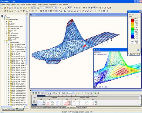 Dlubal-3D model zastreseni vystaviste Fiera Milano v programu RSTAB