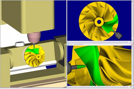 Obr. 3 Simulace procesu obrábění v programu Vericut Machine Simulation [4]