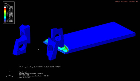 Obr. 4 Simulace frézování v programu Abaqus [5]