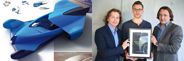 ADP - Předání ceny ADP: Talent of the Year – zleva Radek Laube, Henri von Freyberg a Jozef Kabaň (zdroj Auto Design & Styling) ADP-winner-1439