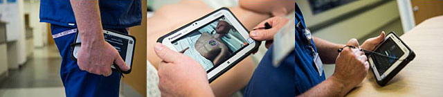 Panasonic Toughpad FZ-M1 s aplikací 3D WoundCare (zdroj: PRAM Consulting) Toughpad 3D WoundCare-1817b