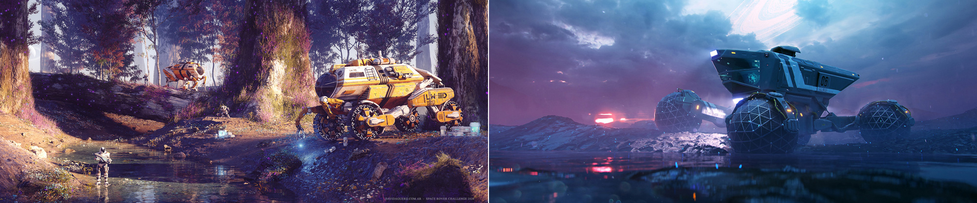 The Harvest - 2. místo a Space Invider - 3. místo (zdroj: ww.hum3D.com) Hum3D-Harvest Space Invider-2025