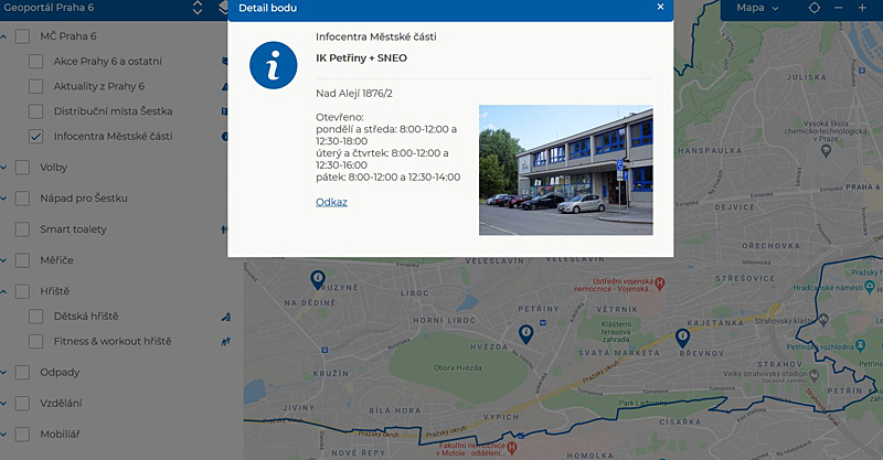 Geoportal Prahy 6 detail Infocentrum-2040