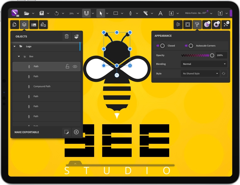 CorelDRAW.app pro iPad (zdroj: Corel) CorelDRAWapp for iPad-2111
