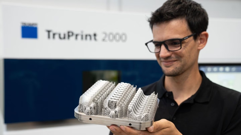 TRUMPF employee in front of TruPrint2000-2402
