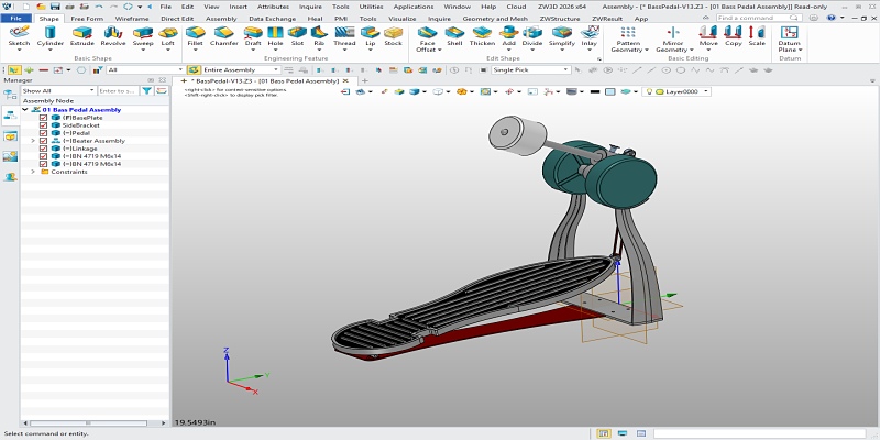 ZW3D-BassPedal-DATAKIT-Version 2026.1-2602