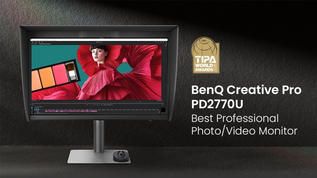 Monitor BenQ PD2770U získal ocenění TIPA World Award 2026 v kategorii „Nejlepší profesionální monitor pro fotografii a video“ (zdroj: BenQ) PD2770U banner 2624