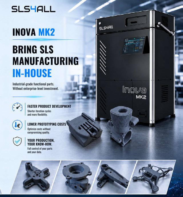 Reklamní leták s informacemi o SLS 3D tiskárně Inova MK2 (zdroj: SLS4All) INOVA MK2-2643