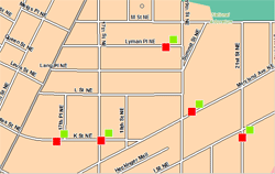 Příklad malé skupiny značek z fontu MapInfo Dispersed Group