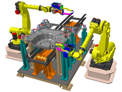 Ukázka DELMIA V5 Robotics pro plánování svařovny