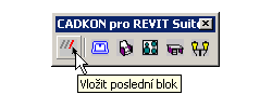 Panel nástrojů v AutoCADu pro otevření příslušné kategorie knihovny.
