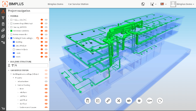 Navigace v projektu s Allplan Bimplus. Copyright: ALLPLAN