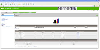 HP DesignJet T1100 - webové rozhraní