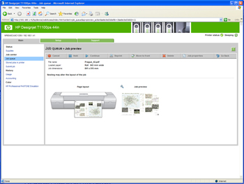 HP DesignJet T1100 - webové rozhraní