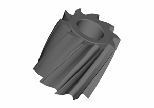 Obr. 1 Prostorový CAD model monolitní válcové frézy