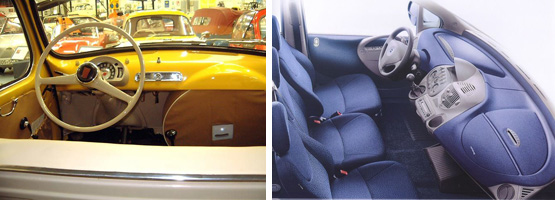 Porovnání podílu plastů v automobilu 