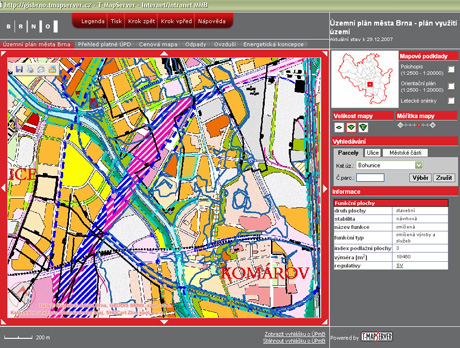 Územní plán města Brna – mapový projekt pro veřejnost