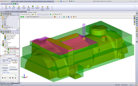 Kontrola obrábění-hrubování v režimu Solid Simulace