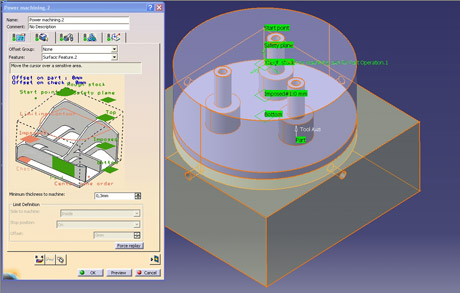 Obr. 5 Definování strategie obrábění Power machining