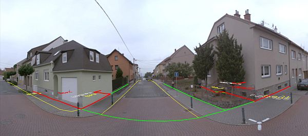 Obr. 3 Možnost projekce vektorové kresby v aplikaci PanoramaGIS