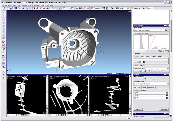Obr. 2 Program VGStudio Max pro práci s mračnem bodů a Calypso pro rozměrové vyhodnocování