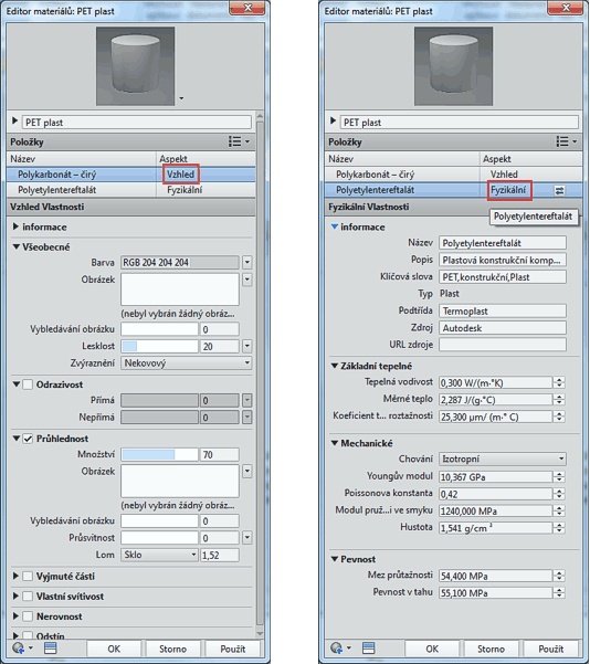 Autodesk-editor materialu