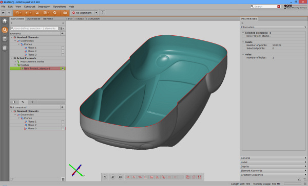 Oříznutý polygonální model rovinou