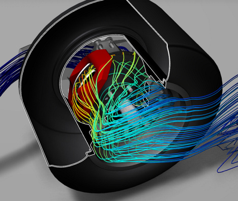 Ukázka brzdového bubnu (Autodesk Simulation CFD)