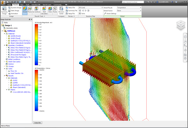 Prostředí aplikace Autodesk CFD 360 (model: J. Jirát)