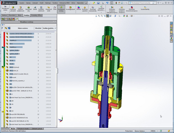 SolidWorks - vizualizace sestavy
