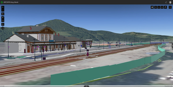 Model stanice ve webovém prostředí ArcGIS GeoBIM.